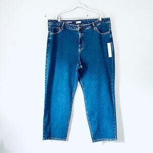 Ava & Viv Jeans Plus 26 High Rise 90s Straight Ankle Stretch Medium Wash New